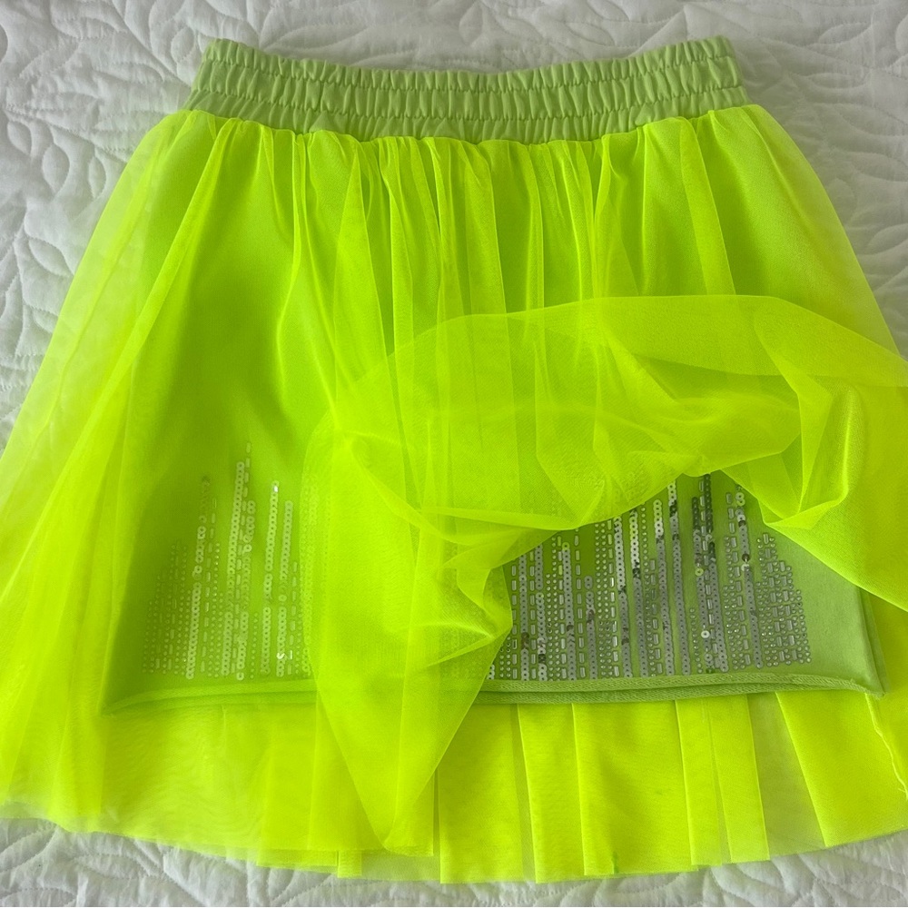 Shop Art kids bright Yellow Green Sequin skirt